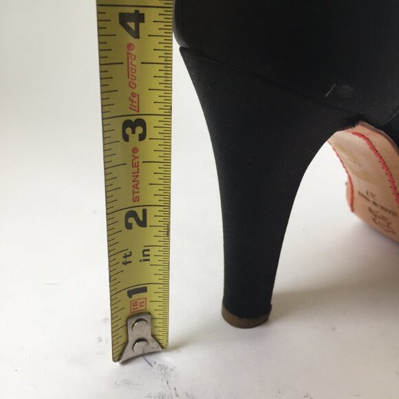 Italian Handcrafted Black Silk Stilettos – Size 7 - Picture 3 of 7